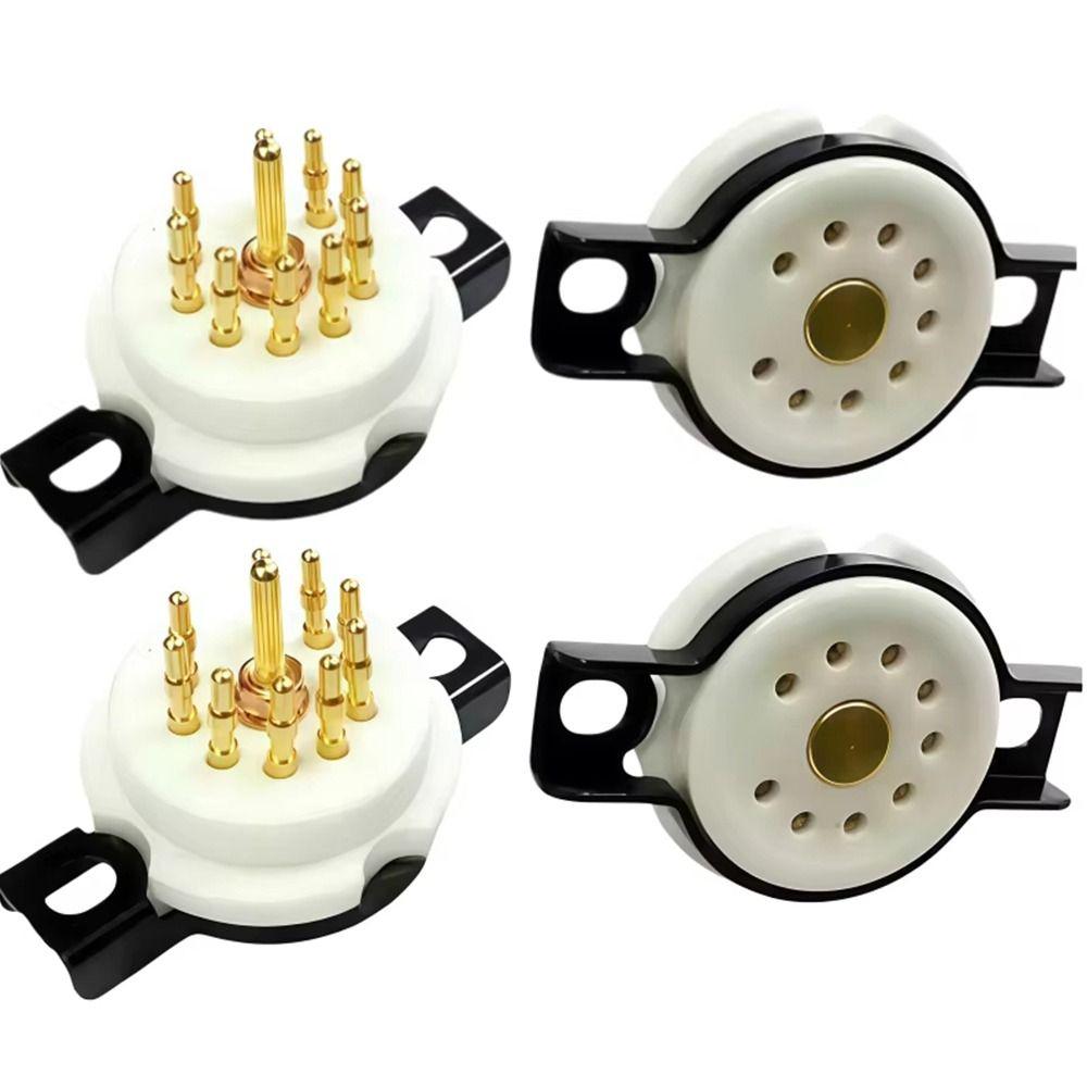 1Pcs 95 Ceramic Base 9Pin Tube Socket Beryllium Copper Chassis Mount Tube Base  Audio AMP DIY Parts