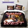 Kanye West Hip‑hop Rapper Collage Print 3‑Pieces Duvet Cover Set Bedding Without Pillow Core Comforter Music Fan Bedroom Decor