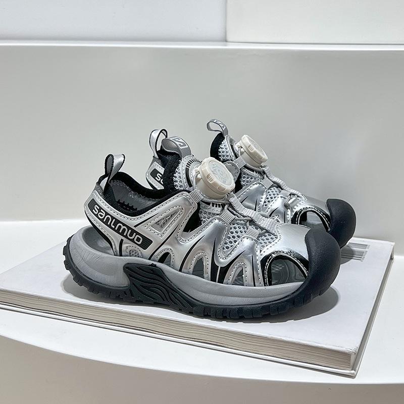 Children's Sandals 2025 Summer New Boys Mesh Hollow Bag Head Shoes Soft Sole Sports Girls Outdoor Beach Shoes