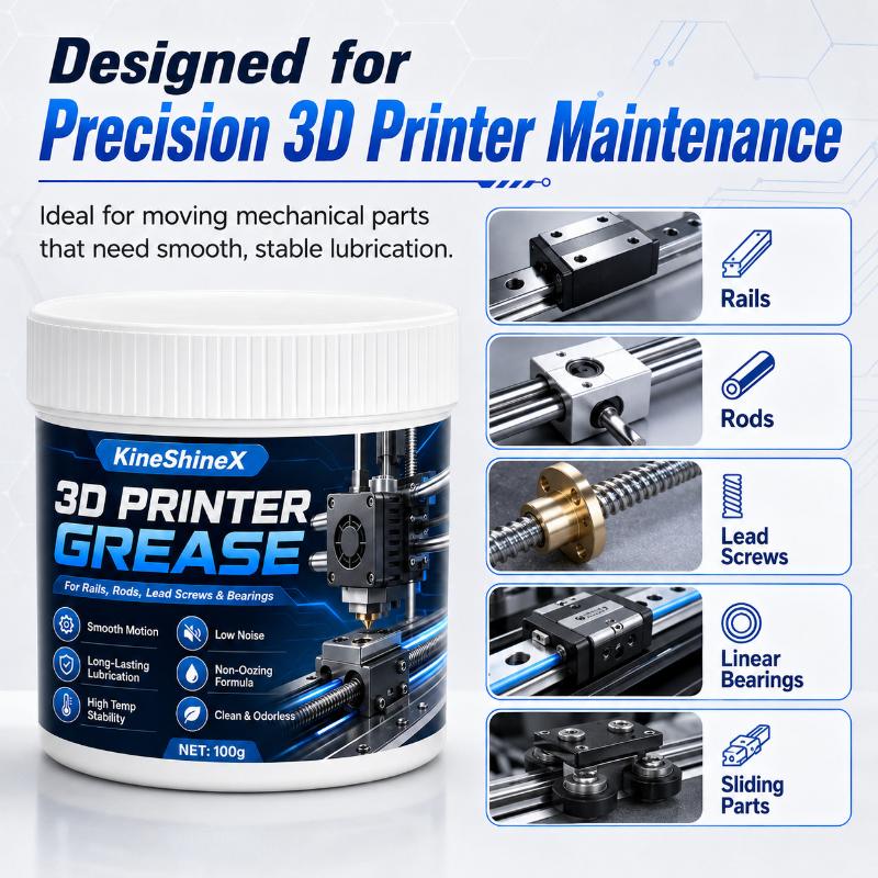 3D Printer Lithium Grease, High-Speed Lubricant For Lead Screws & Linear Rails, Reduce Noise Friction Wear, Smooth Print