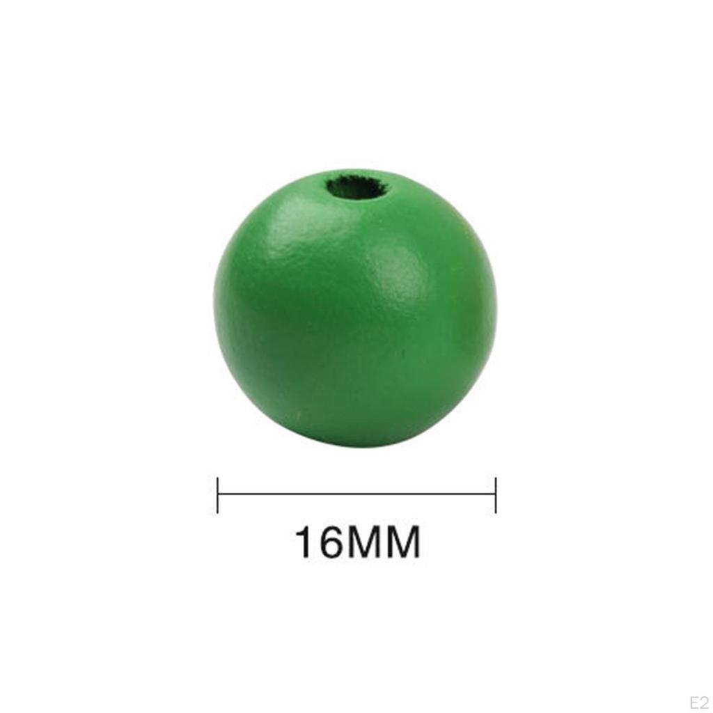 Wooden Beads, 500pcs 16mm Colourful Wood Beads Loose with Hole for crafts Jewelry DIY
