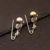 1pc Gothic Skull Skeleton Safety Pin Brooches Tone Punk Style Lapel Pins Perfect Dark Aesthetic Rocker Edgy Fashion Accessories