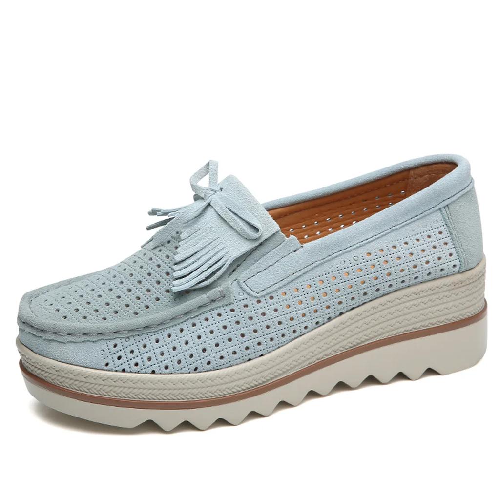 Genuine Leather Women's Casual Shoes Loafers Autumn Women Platform Shoes Sneakers Wear-resistant Women Flats Zapatillas De Mujer
