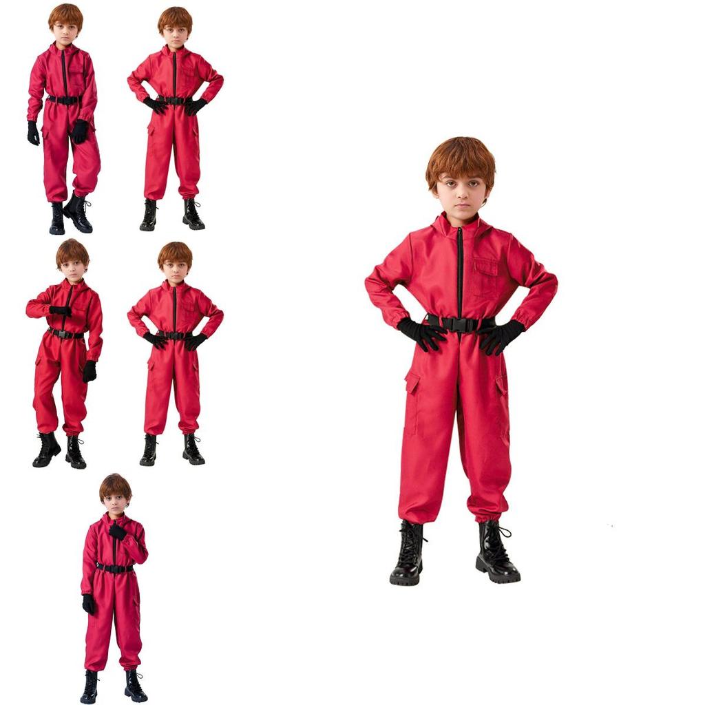 Squid Game Role Play Red Bodysuit With Polyester Fabric For Teenagers And Cosplayers Halloween Dress