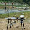 OEING Foldable Camping Table with Integrated Charcoal Stove