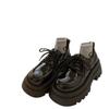 Small leather shoes women's autumn new thick-soled shoelaces soft-soled muffin retro versatile loafer single shoes