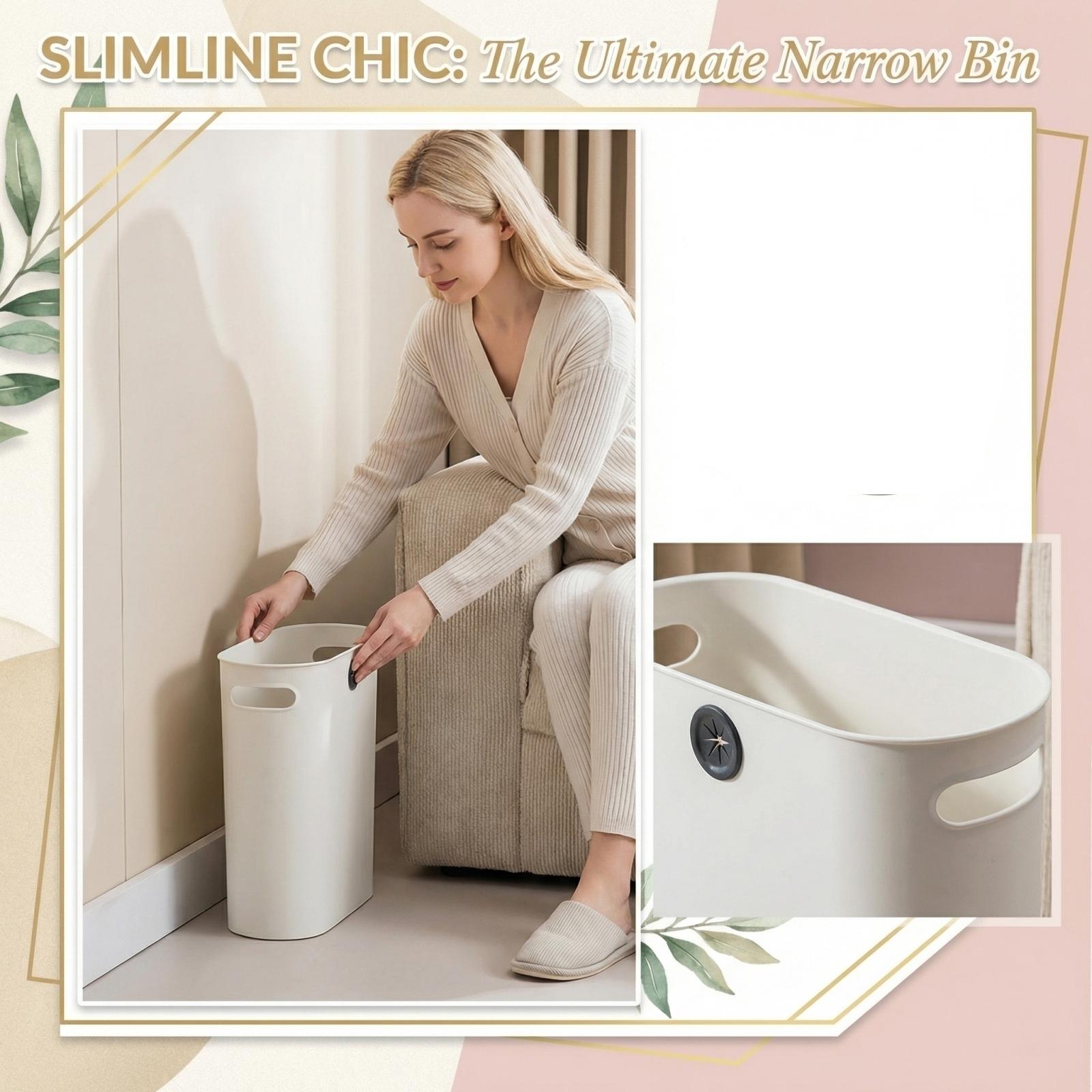 Crevice Trash Can, Household Living Room, Kitchen, Bathroom, Toilet, Narrow Crevice Trash Can One Size белый