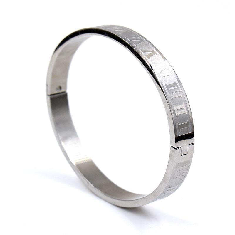 New Fashion Trend All-Match Roman Punk Four-Color Alphabet Stainless Steel Bracelet