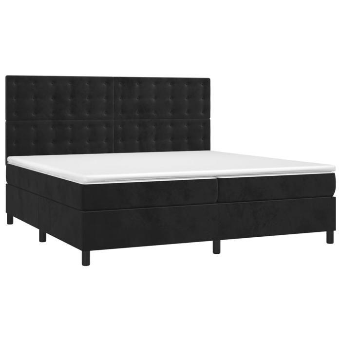 VidaXL Sommier à Lattes de Lit avec Matelas et LED, Lit Rembourré avec Tête de Lit, Lit Double, Lit Adulte de Chambre, 3136385