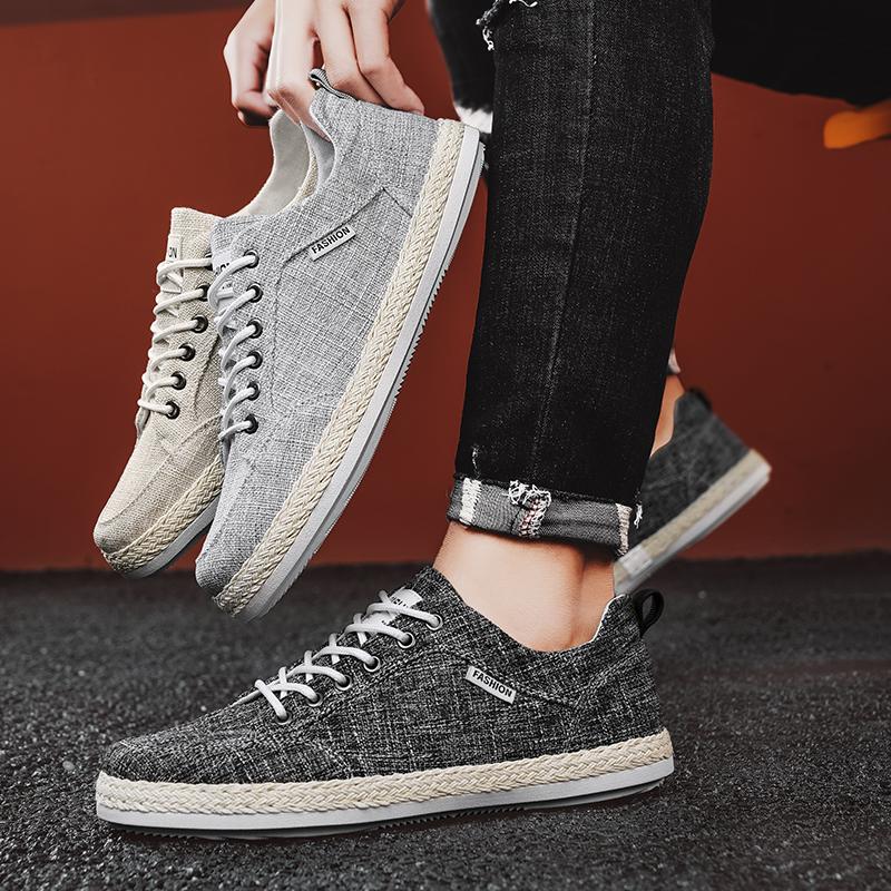 

Summer NewMen Canvas Boat Shoes Fashion Breathable Soft Driving Shoes Casual Slip-on Loafers Lightweight Versatile men s shoes 39