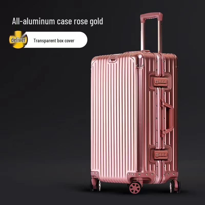 

Aluminum-Magnesium Alloy 20 Trolley Case with Universal Wheels - All-Metal Password Carry-On for Business Travel 20-inch