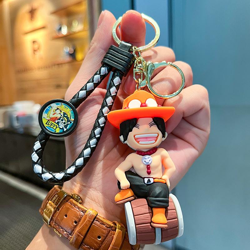 3D Anime Figurine Keychain: Luffy, Chopper & Usopp from One Piece