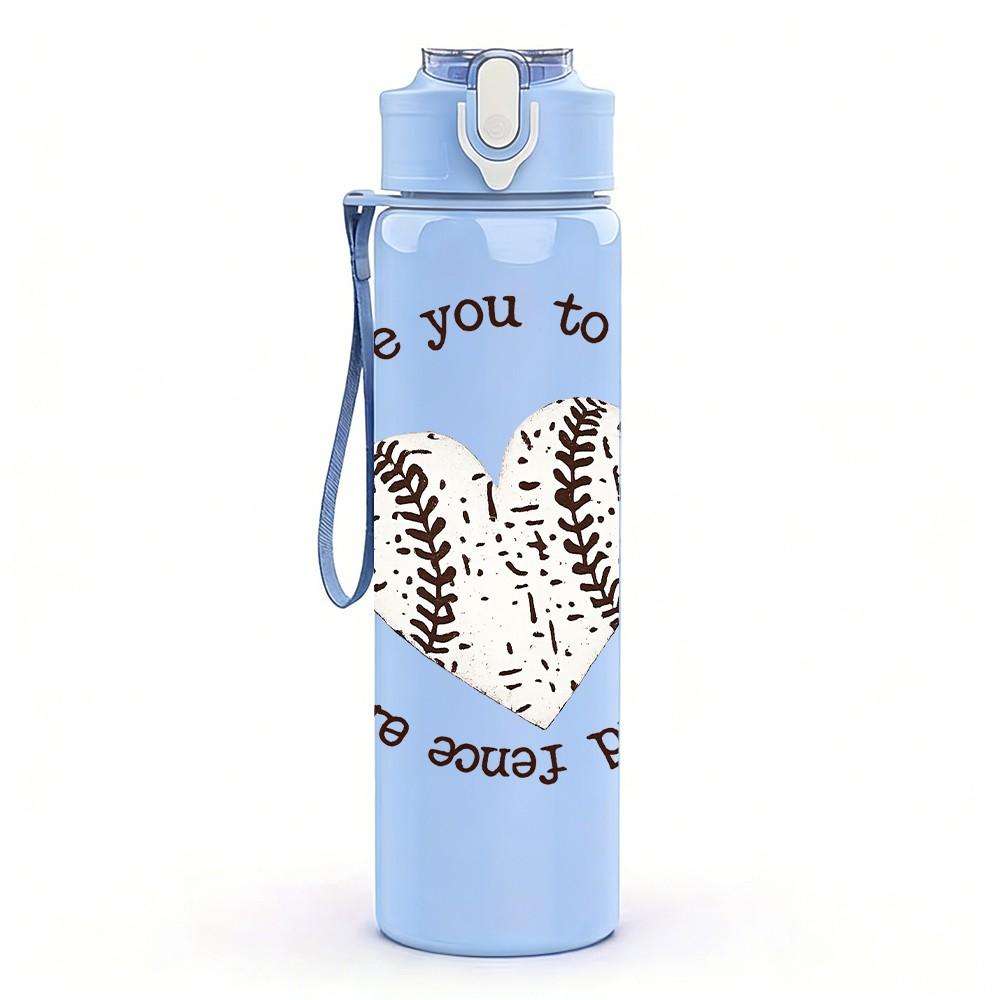 1PC I Love You Heart Hand Art Print 750ml Color Plastic Sports Water Bottle Leakproof Flip Straw Lid Suitable for Sports Office Home Use