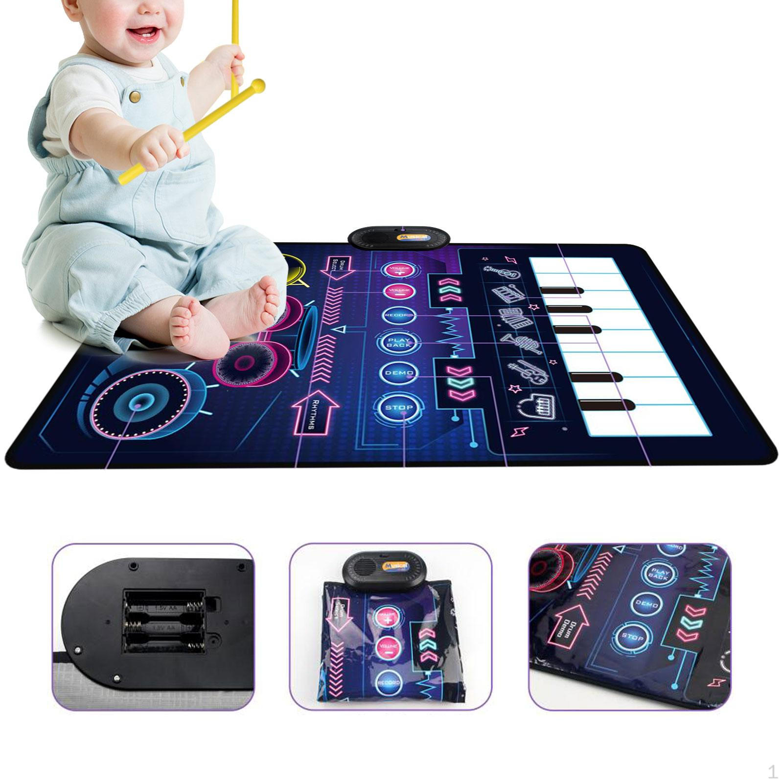 

Детский музыкальный коврик для пианино, развитие мозга и барабан с 6 клавишами 2 в 1 для ребенка