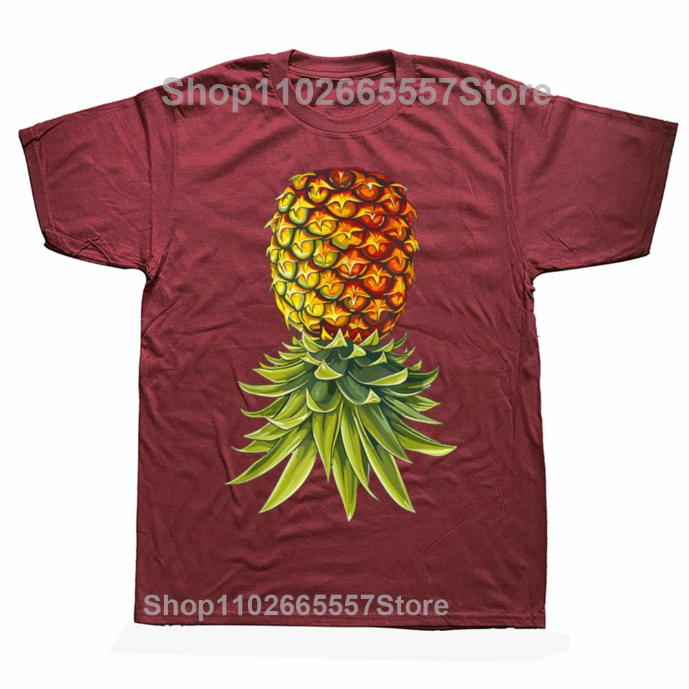 Lustig Wirklich Wie Invertiert Auf Dem Kopf Ananas T-Shirts Herren Mode Lässiges T-Shirt Baumwolle Locker Übergroßes T-Shirt
