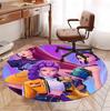 KPop Demon Hunters Pattern Round Rug, Indoor/Outdoor Mat, for Picnic, Gameroom, Bedroom, Office, Living Room, Home Decor Carpet, Birthday Gift