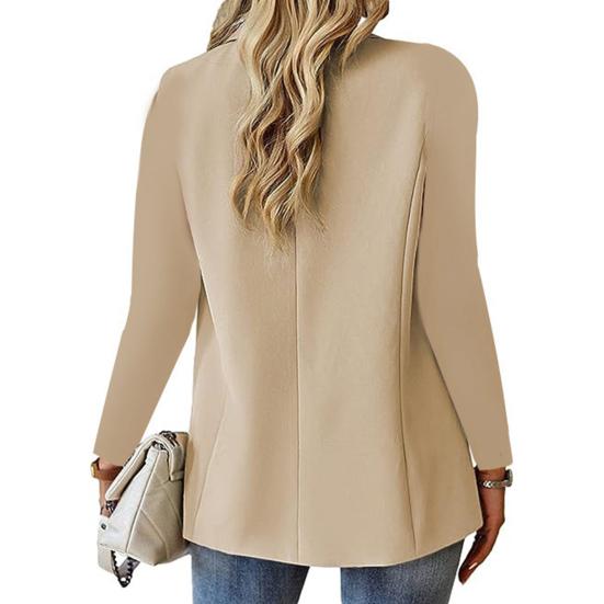 Damen Business Anzugjacke Revers Langarm Einknopf Anzugjacke mit Taschen Einfarbig Lockere Passform Business Oberbekleidung Arbeitskleidung