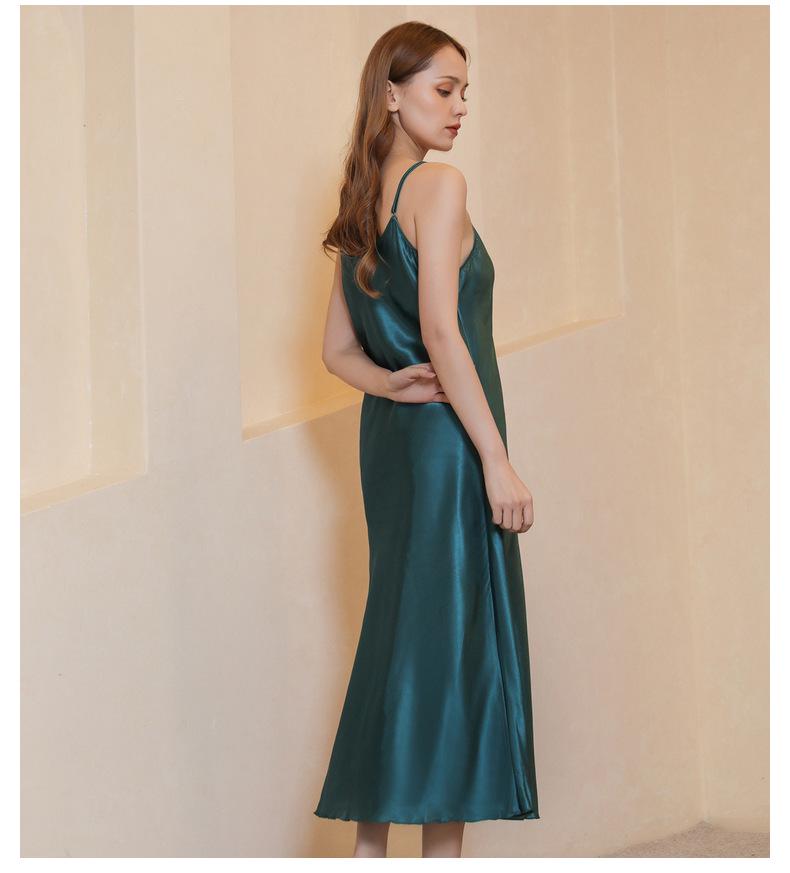 Plus Size Satijnen Diepe V-hals Spaghetti Bandjes Nachtjapon
