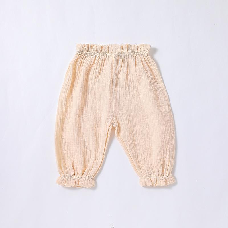 

Детские штаны из органического хлопка, штаны для новорожденных мальчиков, повседневные штаны-шаровары, весна-лето, милая мягкая муслиновая одежда, штаны, капри 73
