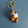 Cute Capybara Police Doll Crochet Keychains For Car Keys Pendant Handmaking Knitting Cartoon Kapibala Doll Keyrings Accessories