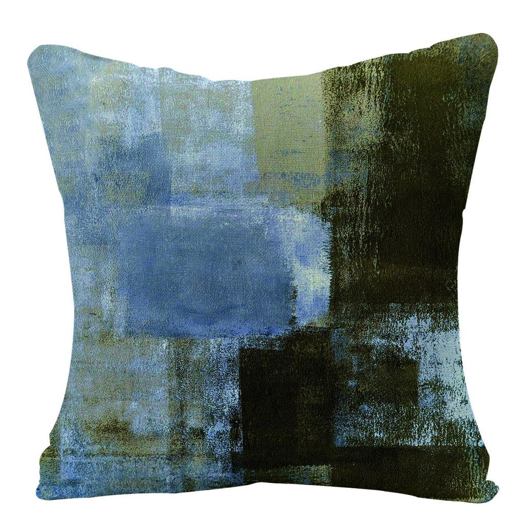 Home Oil Painting Geometric Abstract Pillow Case Sofa Pillow Cushion Cover
