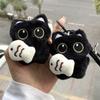Halloween Plush Keychains Cute Black Cat Plush Keychains Keyrings for Backpack Bag Charms Kawaii Cat Key Chains Party Favors