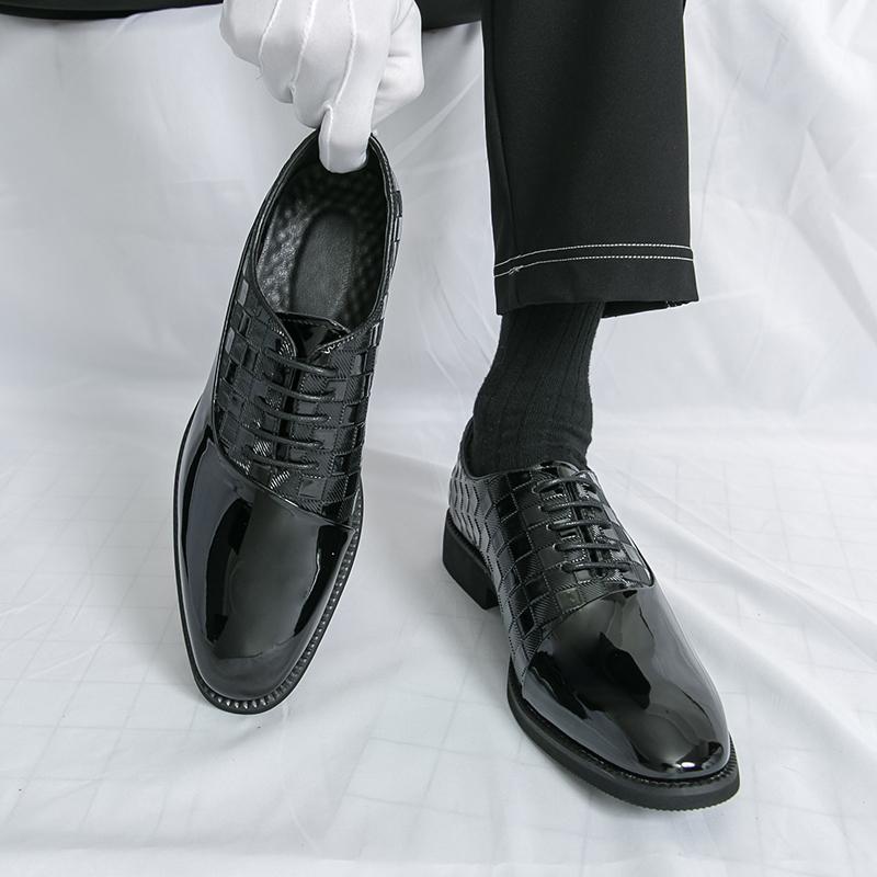 Men Derbys Oxford Green Personality Nightclub Black Leather Formal Business Shoes Men's Tuxedo Wedding Dance Shoes Plus Size