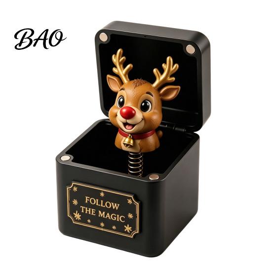 Xmas Gift for Family And Friends 3D Printed Christmas Pop-Up Magic Box with Spring Action, Elements/Angel/Star Star of Bethlehem Ornaments,