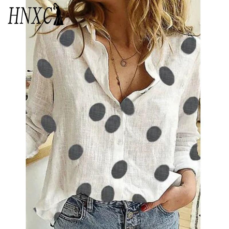 

HNXC Женские модные повседневные блузки и рубашки с длинным рукавом и воротником ПОЛО XL