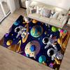 Astronauts and Planets Space Exploration Theme Non-slip rug suitable for living room and bedroom sofas