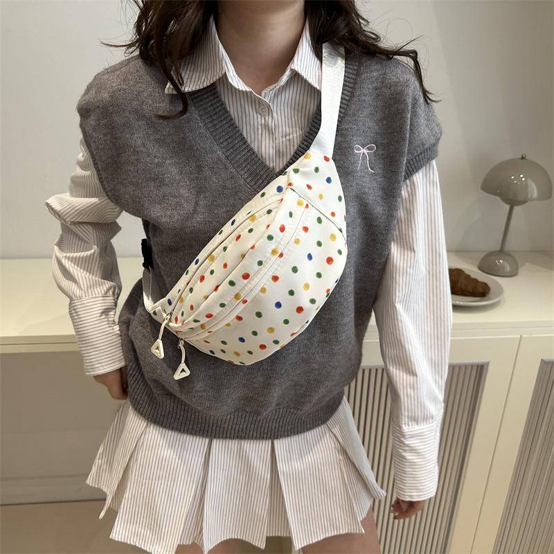 Simple and Cute Women's Chest Bag  Waist Bag  Korean Version  Lightweight Sports Niche Crossbody Bag  Japanese Personalized Riding Shoulder Bag
