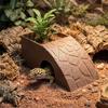 Plastic Reptile Hideout Cave Anti Drowning Smooth Surface Reptile Feeding Box Climbing Platform With Moss Tray