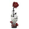 Gothic Skeleton Hand with Rose Building Blocks Macabre Valentines Gift for Adult DIY Dark Romance Decor