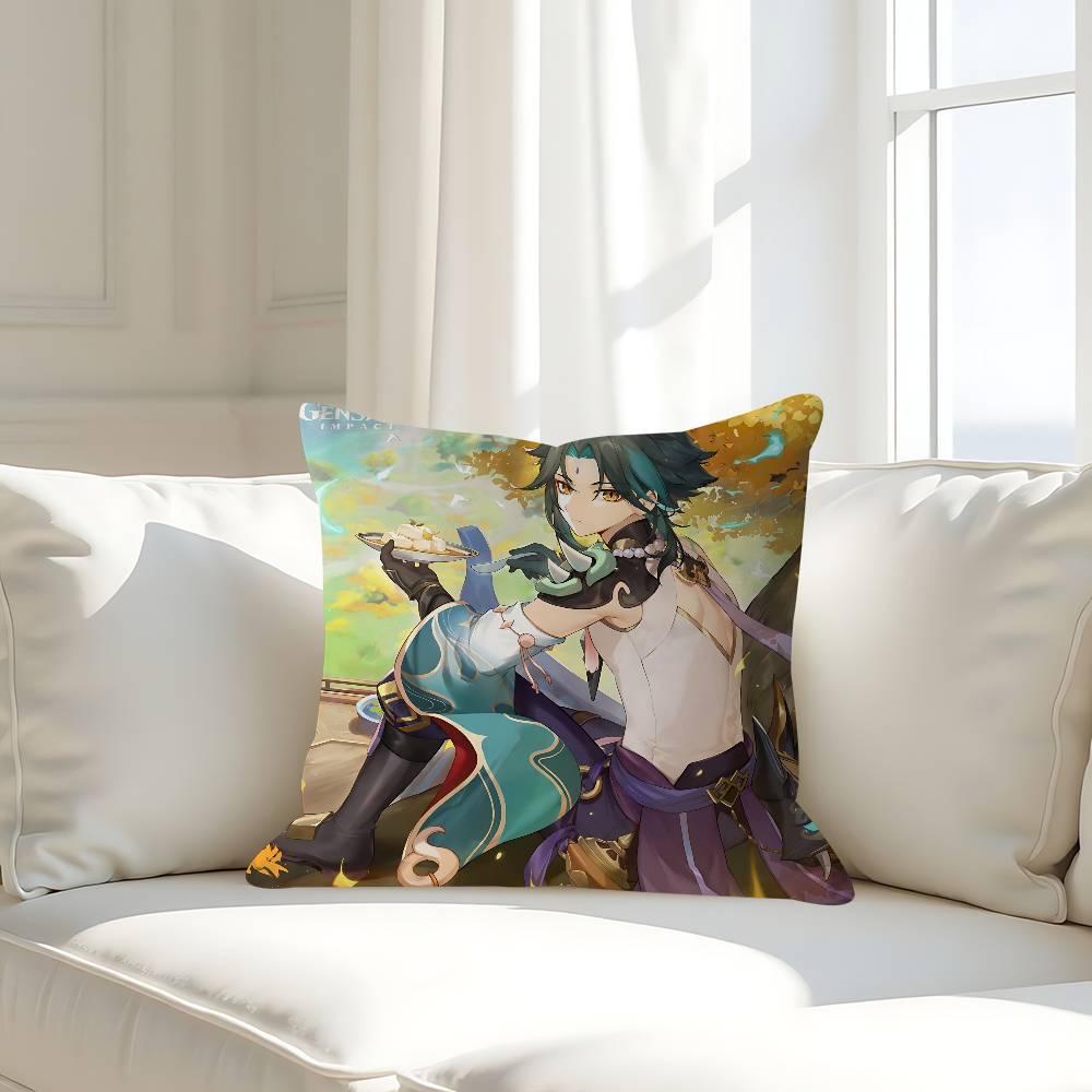 Genshin Impact Xiao Pillow Case Removable Washable Cushion Cover – All-Season Soft Linen