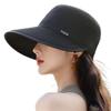 Women's Japanese Style Wide Brim Straw Hat - Summer Sun Protection for Outdoor Travel & Riding