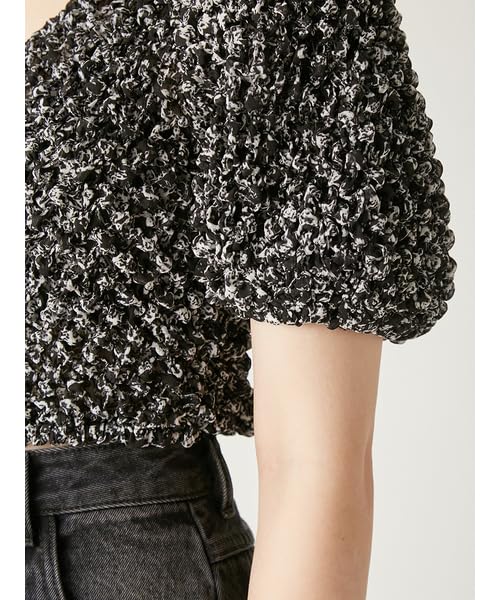 FRAY Krótka marszczona bluzka Mix I.D. Damski FWFB251109,