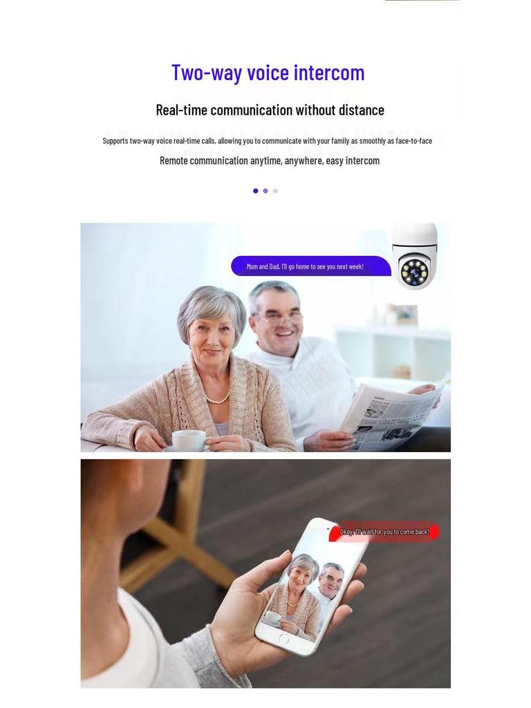 360° Panoramic HD WiFi Bulb Camera E27 Lamp