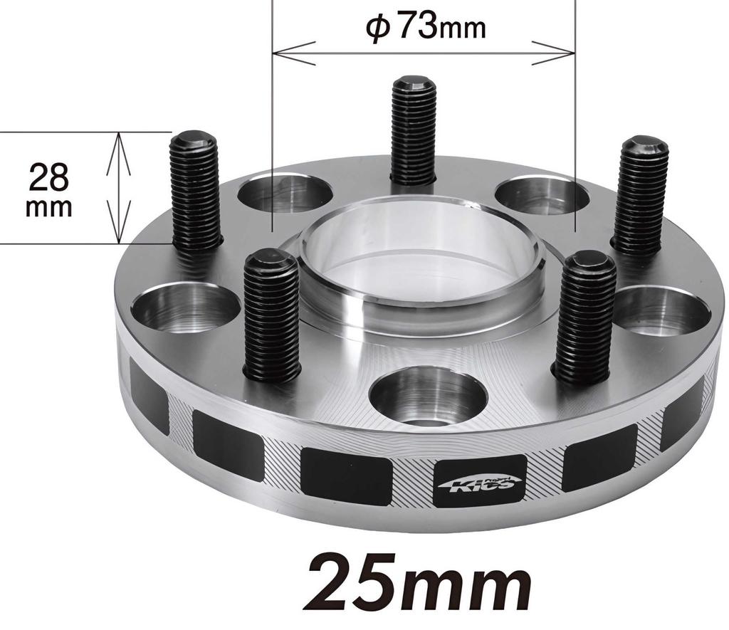 Wide Tread Spacer Hub Unit PCD Thickness Hub Diameter KYO-EI System, 5-Lug, 114.3mm, 25mm, M12xP1.5, 60mm, 5125W1-60