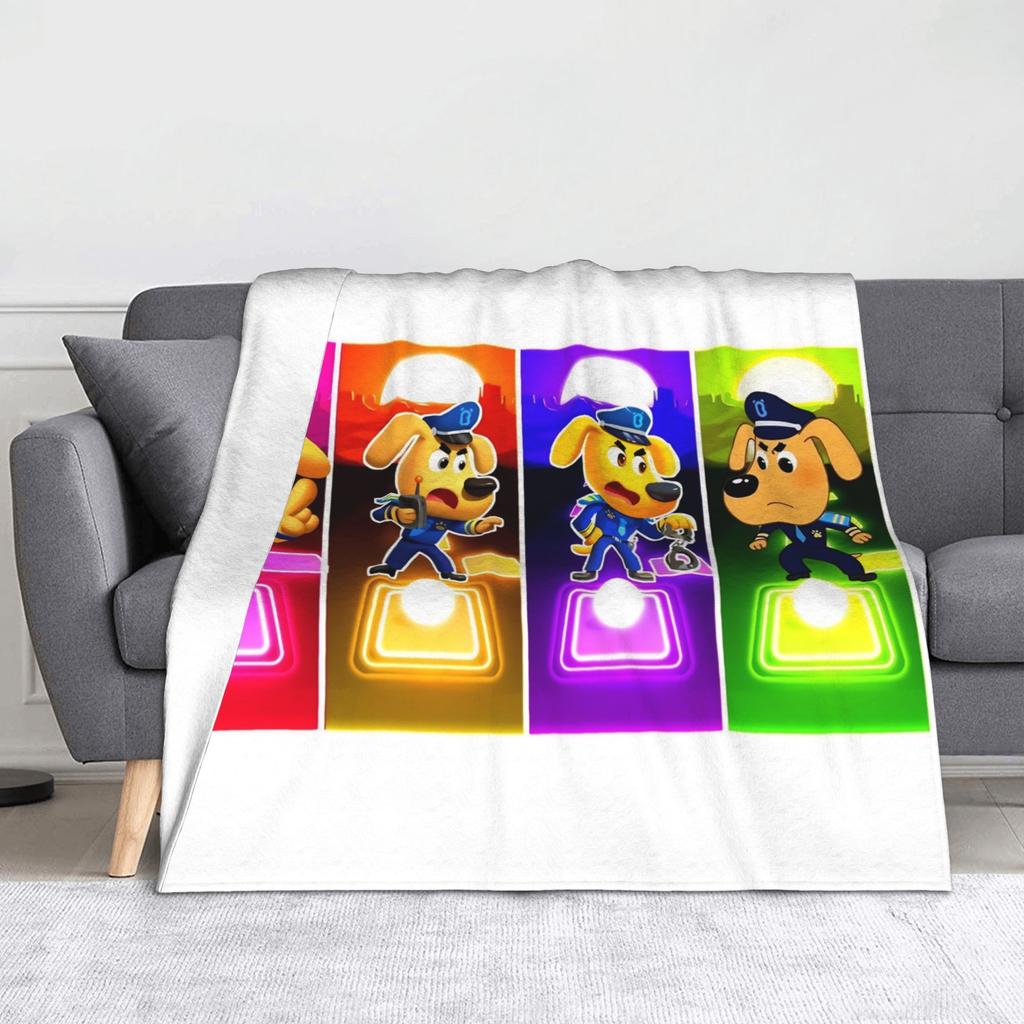 Coperta Sheriffo Cane Labrador Pile Cartone Animato Calda Plaid per Biancheria da Letto Divano Tappeto da Letto