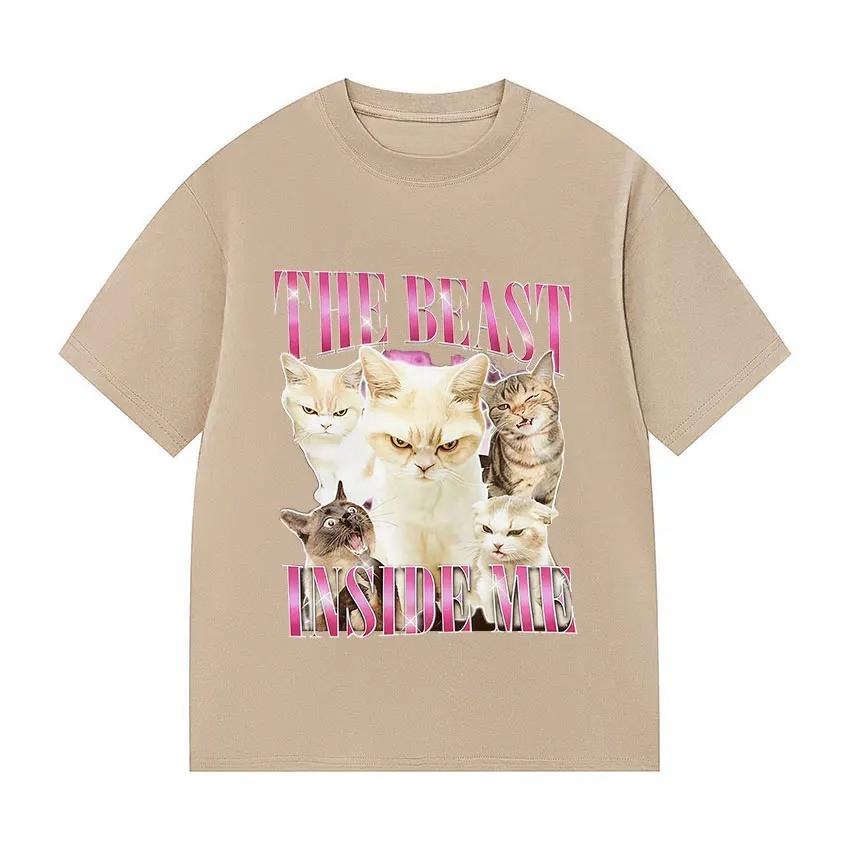 Beast Gifts Unique and Fun Cat Emoji TShirt Retro Harajuku Style Casual ShortSleeved TShirt Women Clothing Personality Y2K