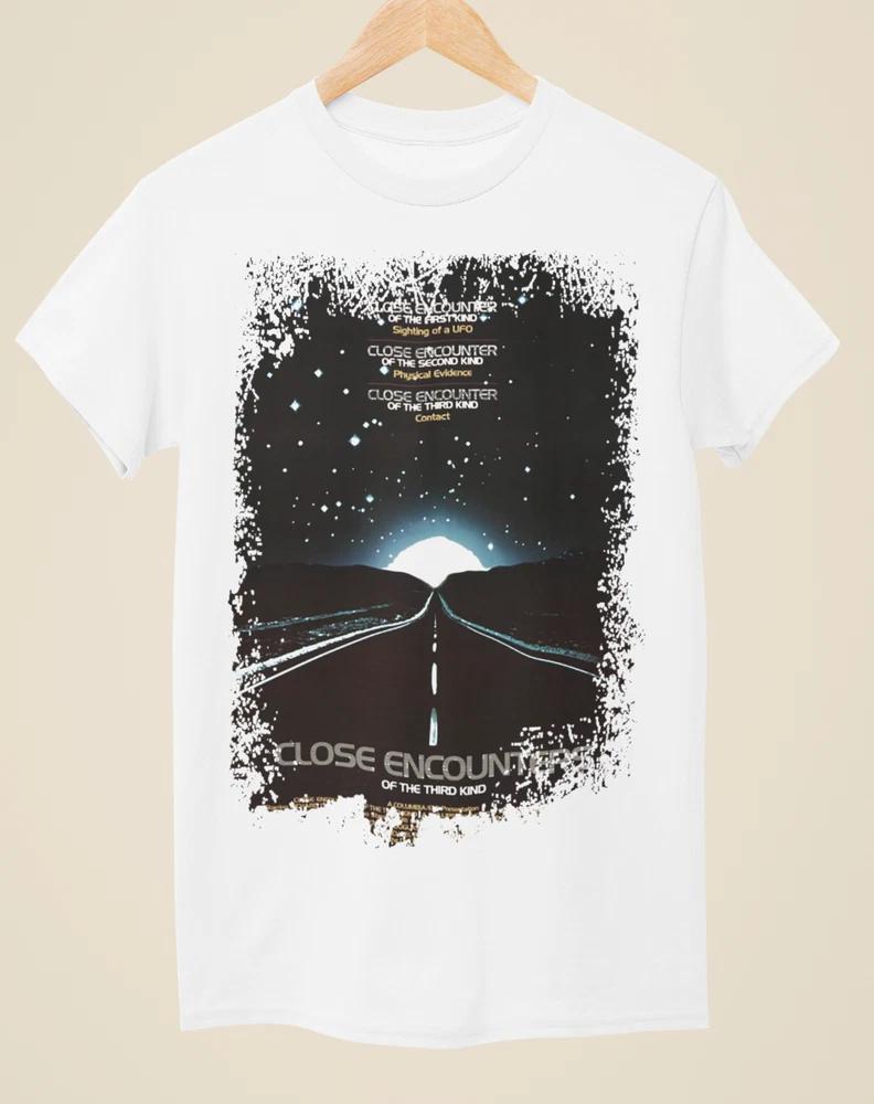 Close Encounters Of The Third Kind Movie Poster Inspired Unisex White TShirt S