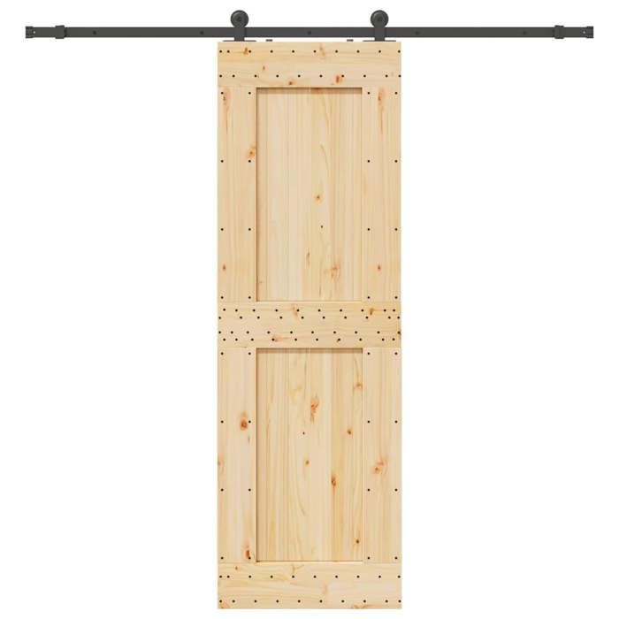 VidaXL Sliding Door and Hardware Kit 70x210 Cm Solid Pine 3332718