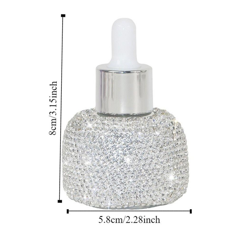 Refillable Glass Dropper Bottles Rhinestone Inlaid Perfume Container  Women