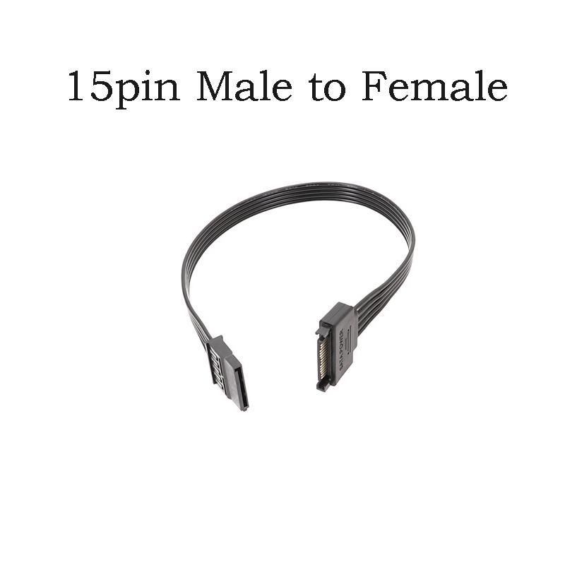 SATA 15Pin Stromkabel Flaches Netzteil Verlängerungskabel Hohe Strombelastbarkeit Festplattenstromversorgungskabel für HDD Ladekabel