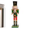 Weihnachtsnussknacker-Figur, handbemaltes Nussknacker-Ornament aus Walnussholz, geeignet für Wintertische, Tischplatten und Kamine