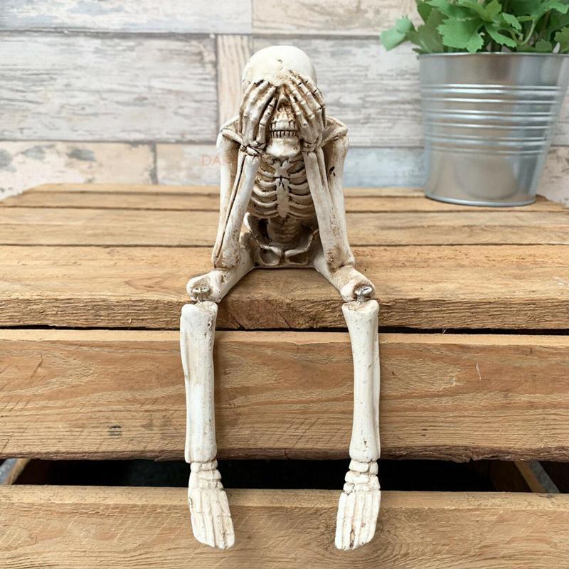 3Pcs/set Halloween Skull Decoration For Home Table Creative Resin Skeleton Ornament Gift 2025 Happy Halloween Party Horror Props