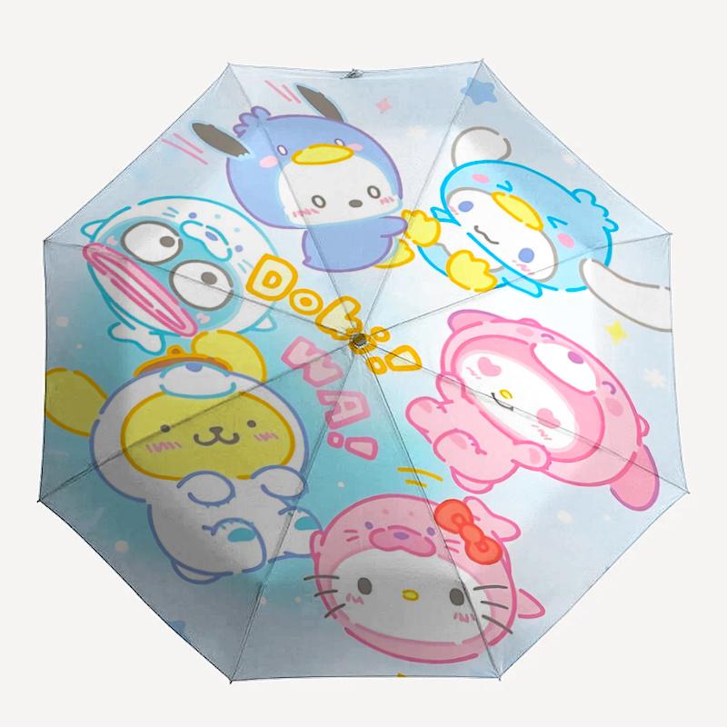 1pc Hello Kitty & Friends Automatic Opening/Closing Umbrella with Foldable Design, Iron Frame, Outdoor Use, Festival Gift for Fans, Travelers, Daily U