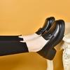 Thick-soled Women's Autumn College Style Metal Buckle Muffin and Small Leather Shoes, One Pedal Single Shoes