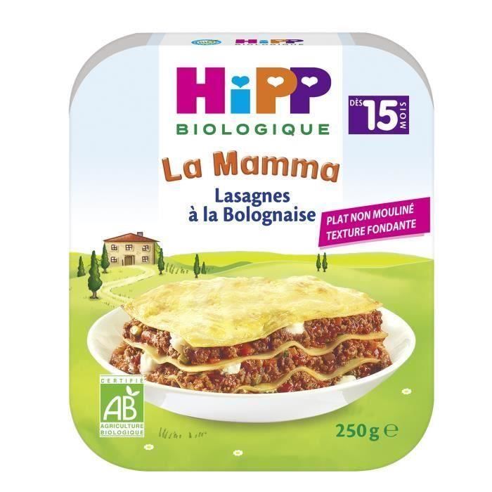 Plat complet biologique - HIPP - Lasagnes à la Bolognaise - Assiette 250g