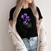Camiseta Pulóver Casual de Moda para Mujer con Cuello Redondo Estampado y Manga Corta